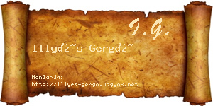 Illyés Gergő névjegykártya